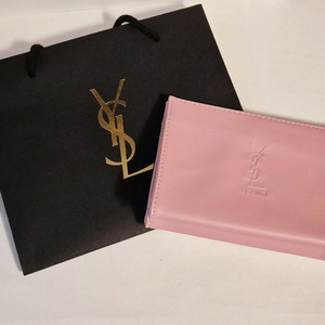 입생로랑 뷰티 정품 딸기우유 핑크 파우치 가죽 핑크 파우치