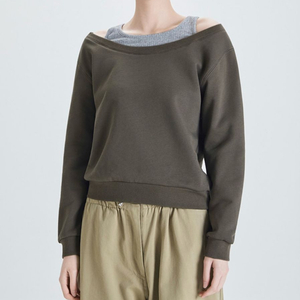 [마지막 가격내림/새상품/무배]미쏘 오프숄더 레이어드 스웻 셔츠