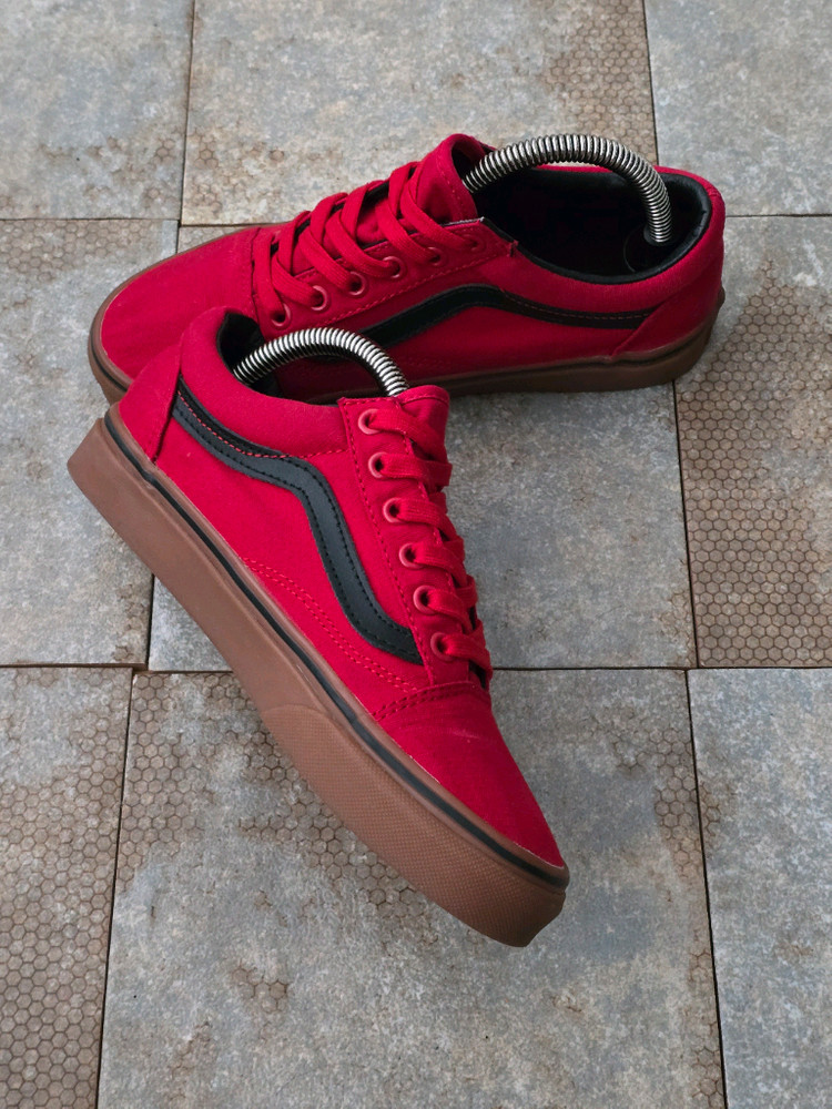 (225)반스 올드스쿨 레이싱 레드 스니커즈 운동화--3