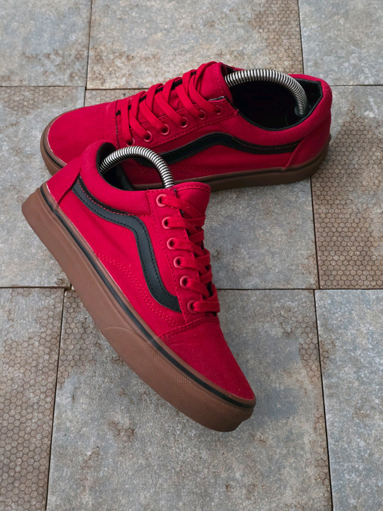 (225)반스 올드스쿨 레이싱 레드 스니커즈 운동화--5