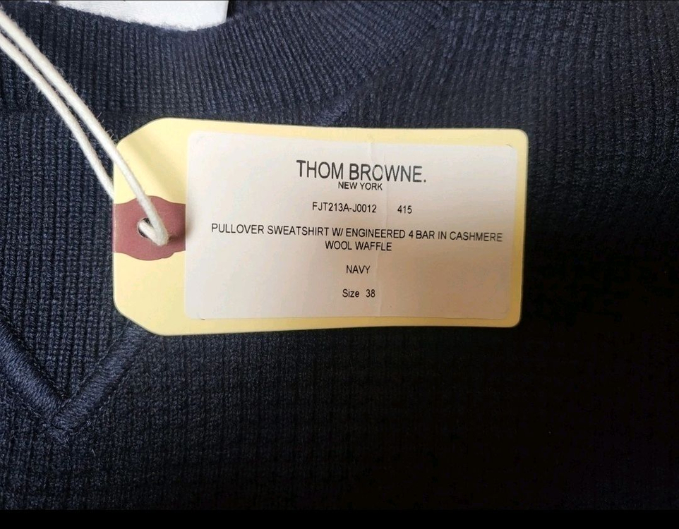 톰브라운 니트 여성 캐시미어 울 사선 풀오버 스웨터 네이비 38, 42사이즈--3