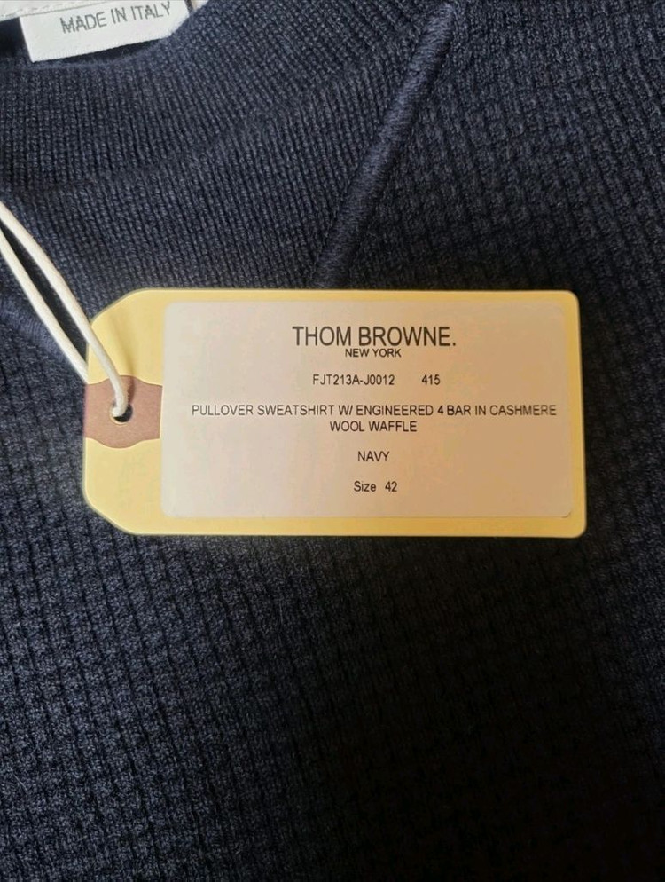 톰브라운 니트 여성 캐시미어 울 사선 풀오버 스웨터 네이비 38, 42사이즈--5