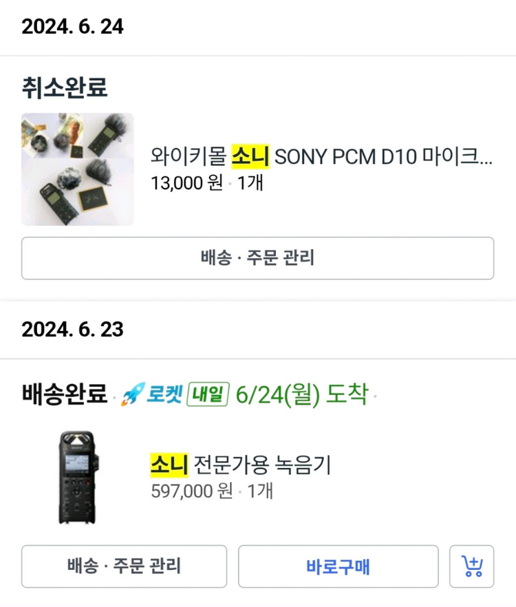 소니 전문가용 고성능 녹음기 PCM-D10--1
