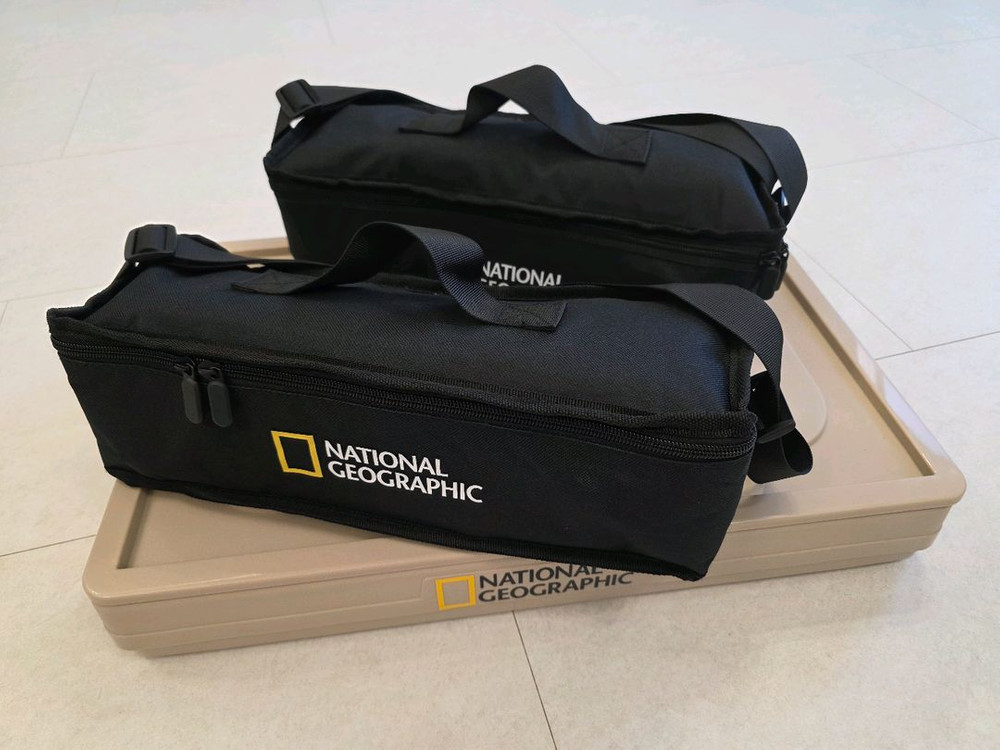 내셔널지오그래픽 캠핑의자 2개 + 폴딩박스--4