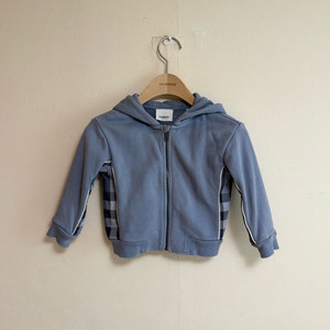 버버리 베이비키즈 블루 체크 후드 집업 2y