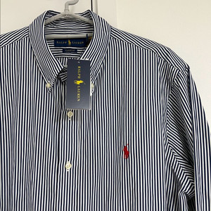 (새상품) 폴로 스트라이프 셔츠 클래식핏 L(105~110)