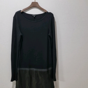 띠어리 theory 블랙 가죽믹스원피스