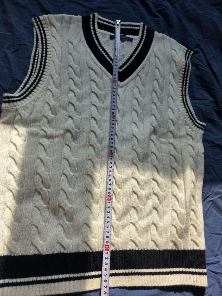 클라이드앤 프랭크스톤 아이보리 꽈배기 니트 조끼 95--3