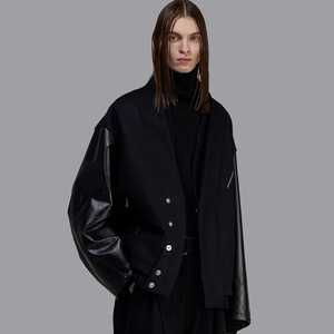 송지오 컬렉션 딥컷 바시티 자켓 블랙 48사이즈