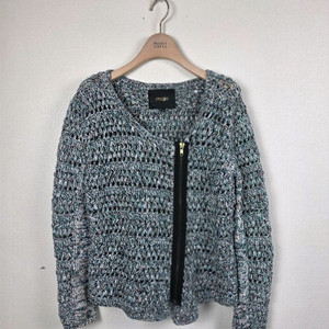 마쥬(maje) 크로셰 지퍼 가디건 믹스컬러 2호(85)