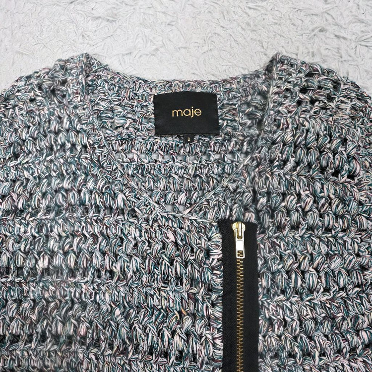 마쥬(maje) 크로셰 지퍼 가디건 믹스컬러 2호(85)--2