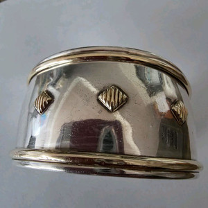 스털링실버+14K 존재감있는 심플한 팔찌