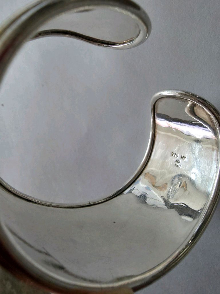 스털링실버+14K 존재감있는 심플한 팔찌--5