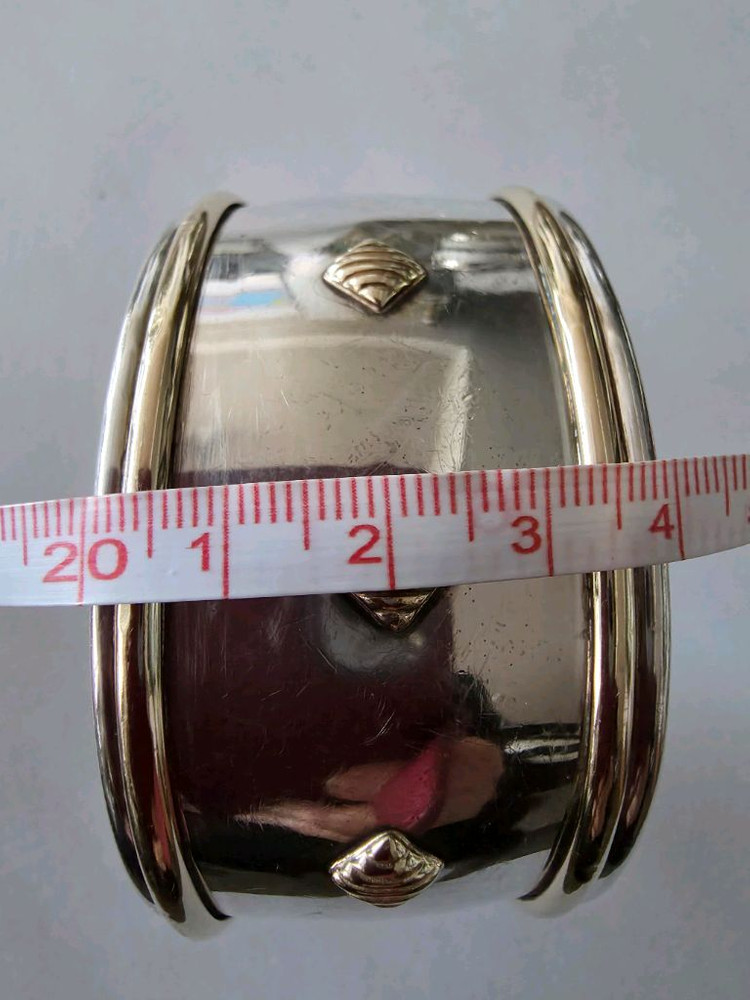 스털링실버+14K 존재감있는 심플한 팔찌--6