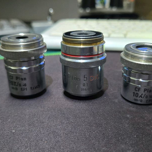 니콘 CF Plan 금속 현미경 대물 렌즈 3세트 일괄 팝니다. 이미지