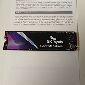 Nvme SSD P41 1TB 국내유통 정품 팝니다.