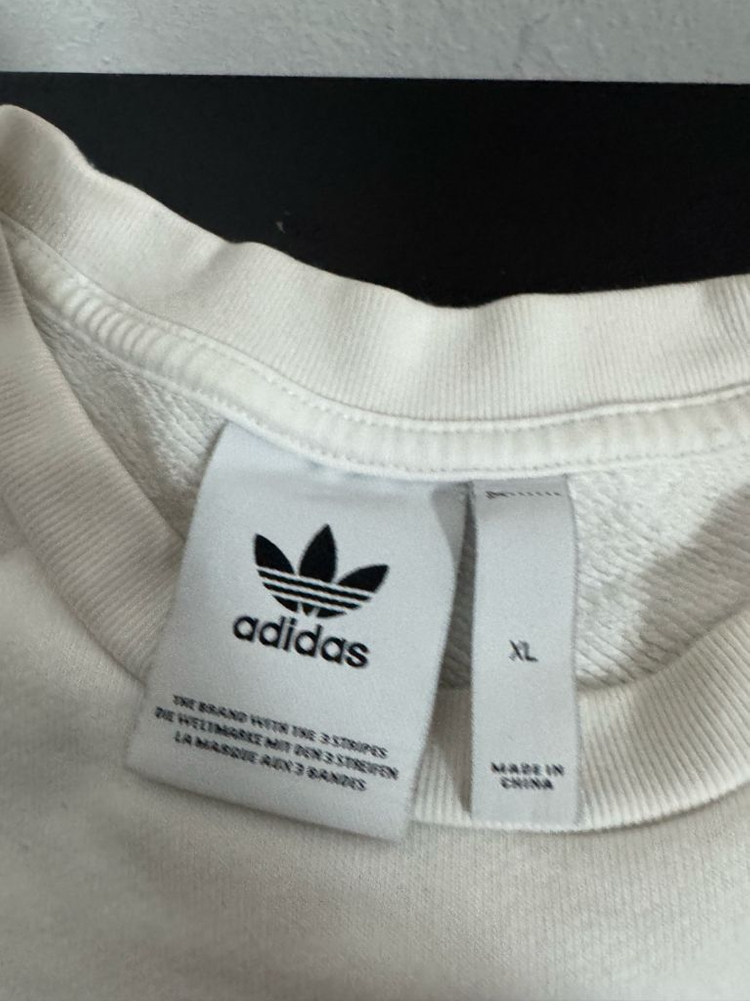 아디다스 트레포일 로고 화이트 맨투맨 L 이미지