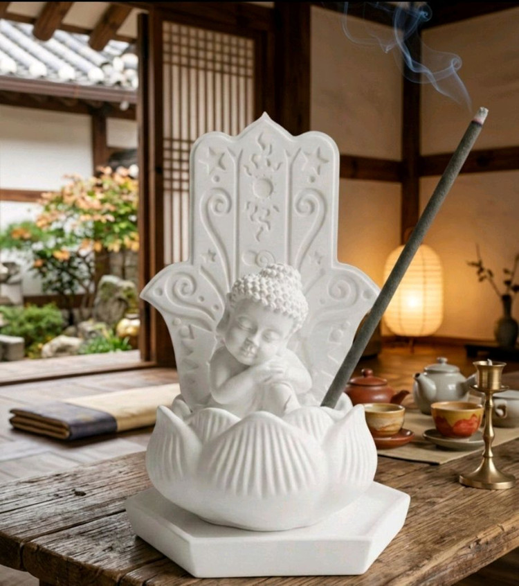 감성 불상 석고방향제 세트 받침대 포함 / 향 선택--3