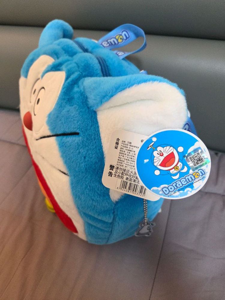 새상품 정품택)도라에몽 얼굴 쿠션 가방 백팩유아동 초등학생 입학선물--3