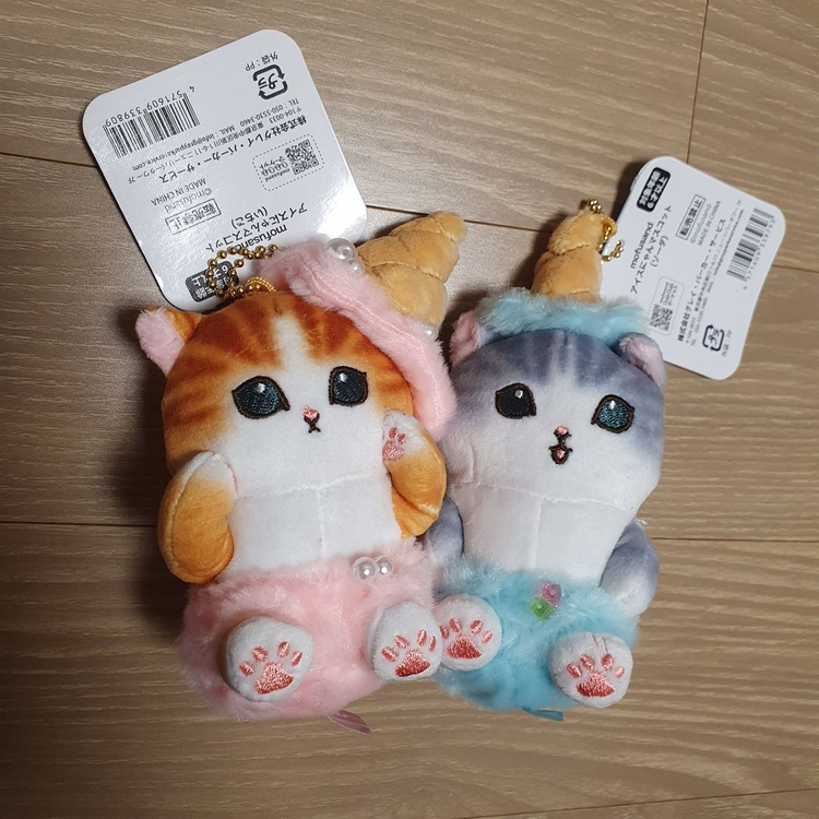 모프샌드 (모후산도) 아이스크림콘 고양이 봉제인형 키링 일괄 판매합니다. 이미지