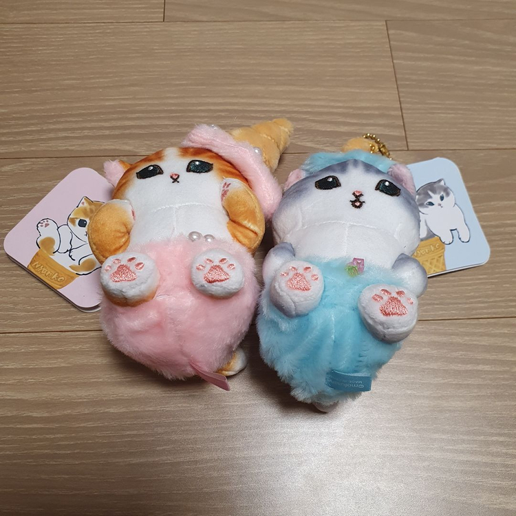 모프샌드 (모후산도) 아이스크림콘 고양이 봉제인형 키링 일괄 판매합니다. 이미지