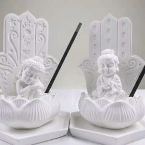 감성 불상 석고방향제 세트 받침대 포함 2P