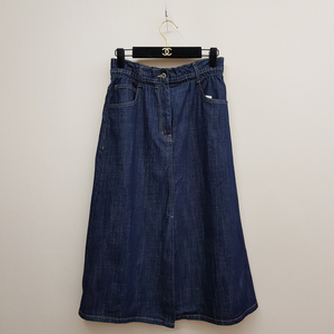 스튜디오 톰보이 2023 인디고 데님 롱 A라인 스커트 F사이즈