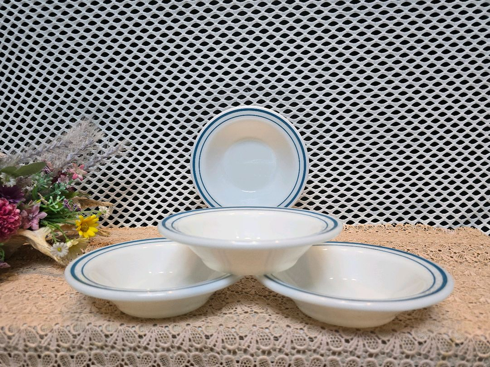 U.S.A 앵커호킹 블루밴드 16센티 앞접시 4점 이미지