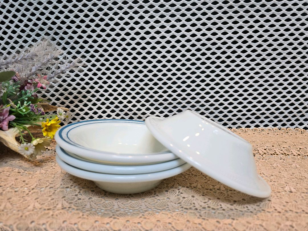 U.S.A 앵커호킹 블루밴드 16센티 앞접시 4점 이미지