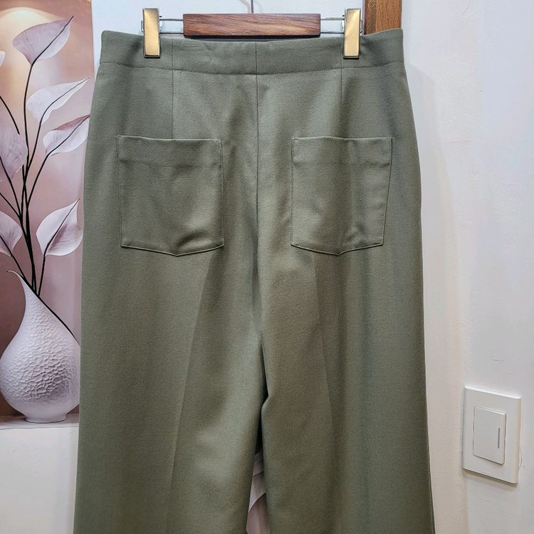 마시모두띠 얇은 울 와이드 팬츠--3