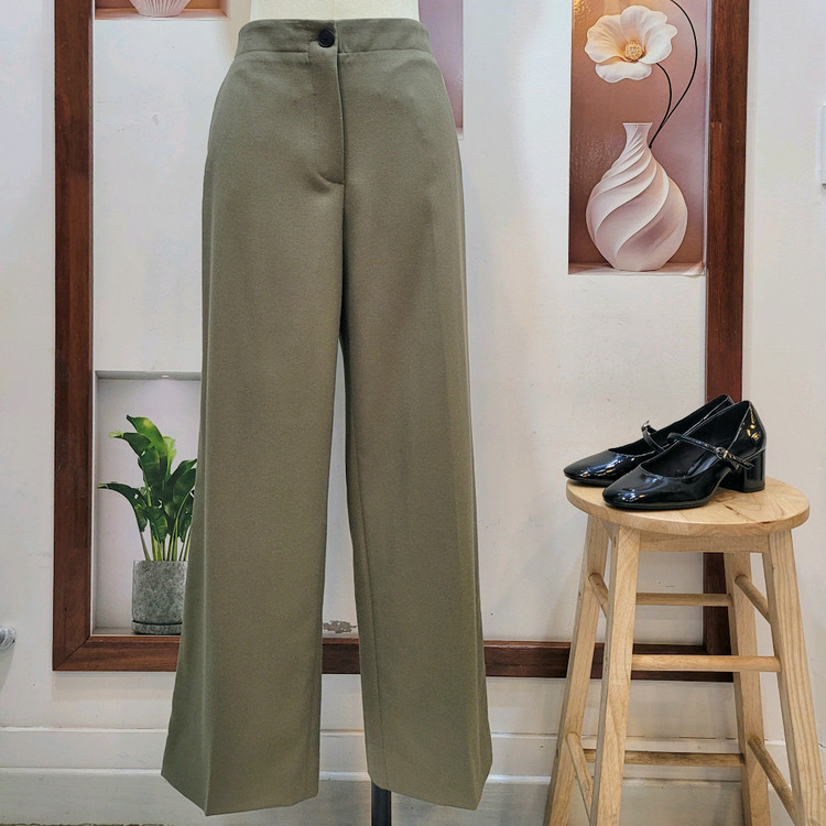 마시모두띠 얇은 울 와이드 팬츠--4