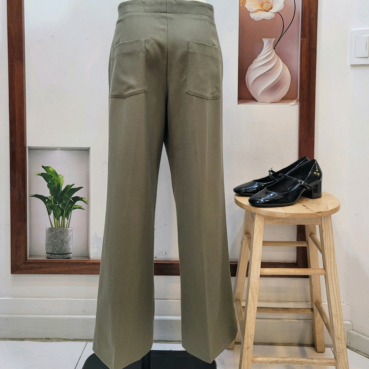 마시모두띠 얇은 울 와이드 팬츠--8