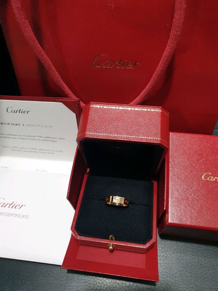 까르띠에 정품 러브링 클래식 반지 핑크골드 57호--1