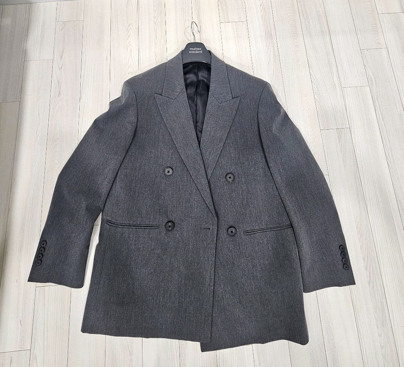 무탠다드 더블 브레스티드 챠콜 셋업 상하의 (상의 M, 하의 31)--4