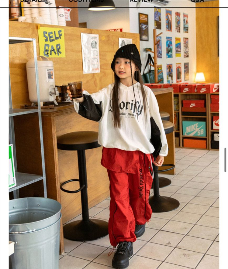 새상품)레브킷 꽈배기 파이핑 레터링 팬츠 120--7