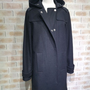 휴고보스 정품 상태좋은 100%버진울 후드 더플 코트 95