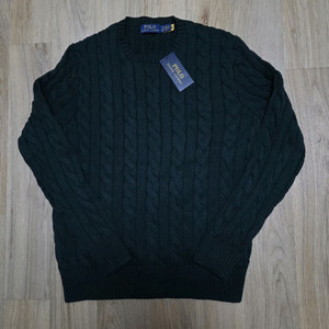폴로 케이블니트 S사이즈 다크그린색상 판매합니다. 꽈배기 polo