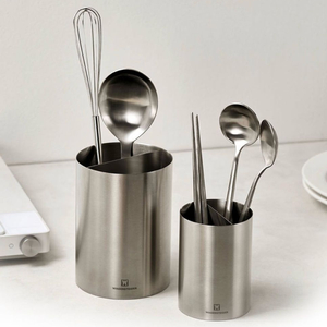 스테인리스 스틸 냄비용품 수납통 세트 이미지