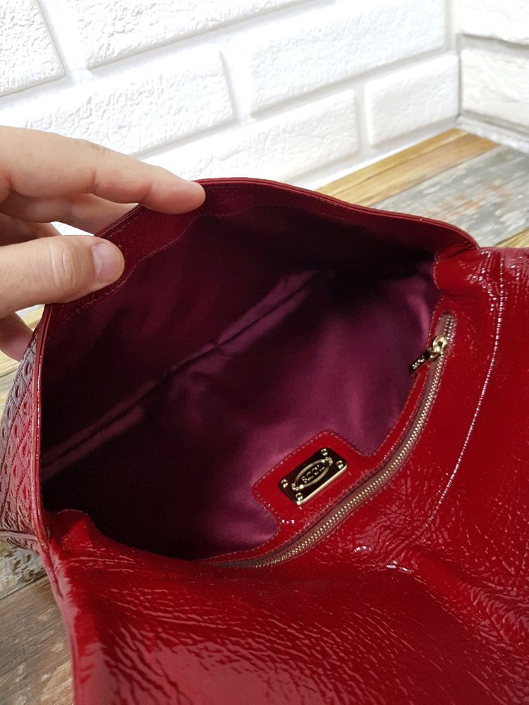 [정품] 토즈 페이던트 버건디 클러치--7