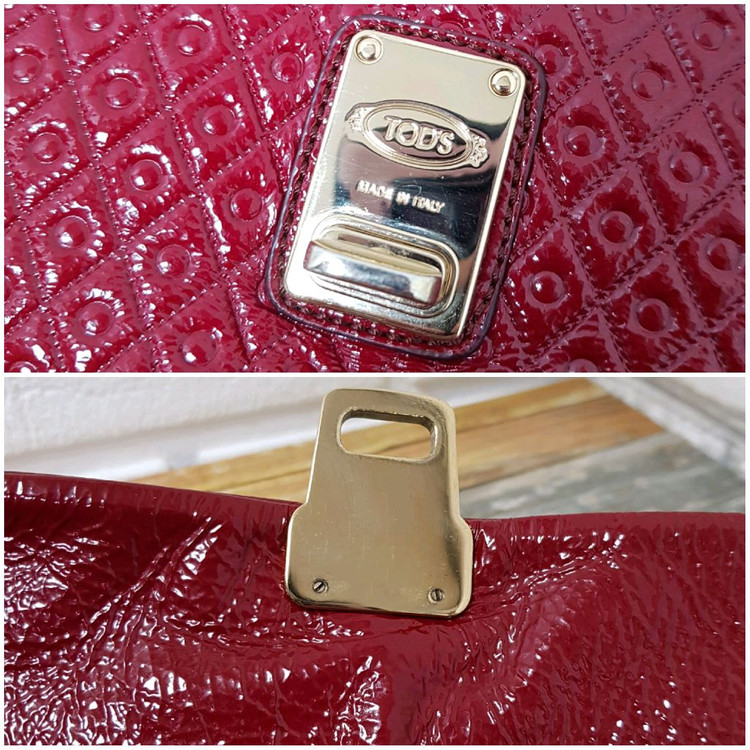 [정품] 토즈 페이던트 버건디 클러치--8