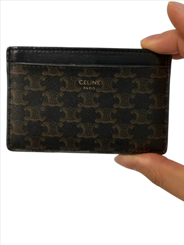 셀린느 정품 트리옹프 캔버스 카프스킨 카드 홀더 카드지갑 풀박스 판매합니다 이미지