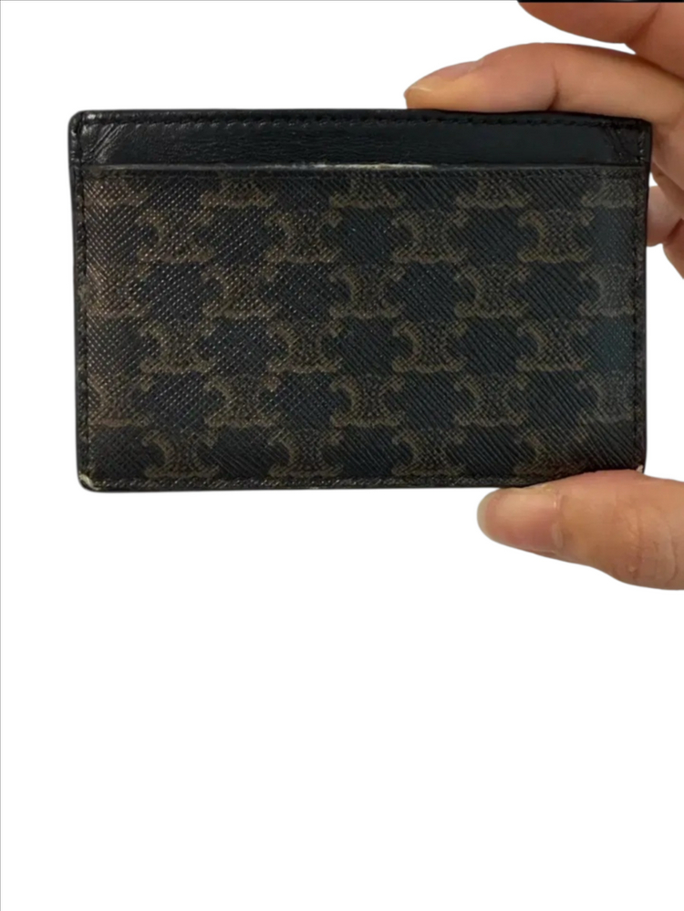 셀린느 정품 트리옹프 캔버스 카프스킨 카드 홀더 카드지갑 풀박스 판매합니다 이미지