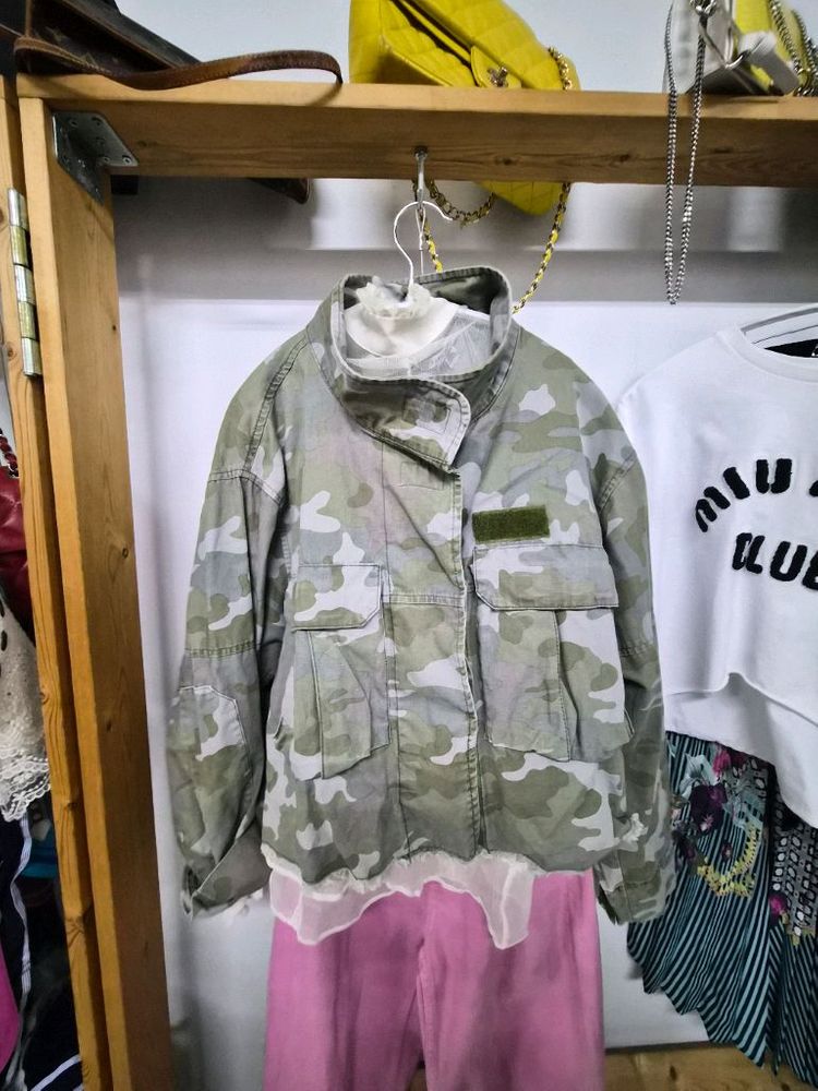 자라 카모 밀리터리 야상 점퍼 스타일--6