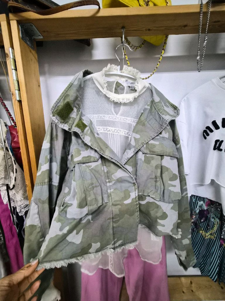 자라 카모 밀리터리 야상 점퍼 스타일--8