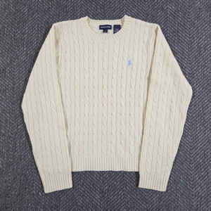 폴로 랄프로렌 울 크림 케이블 니트