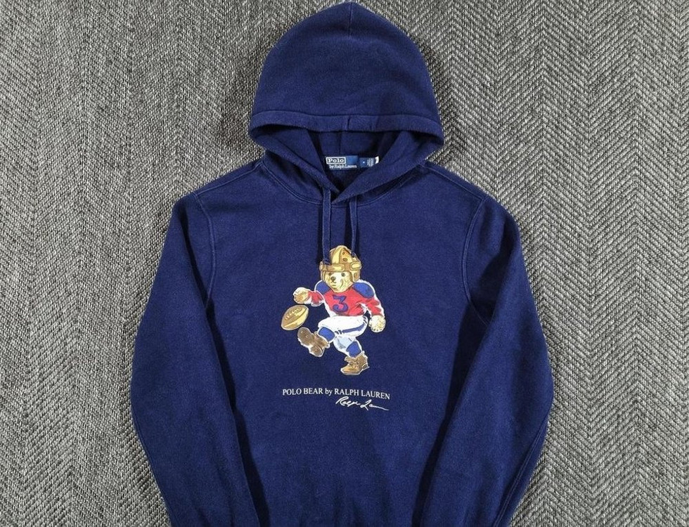 신형 QR 폴로 랄프로렌 풋볼 럭비 베어 후드티 이미지