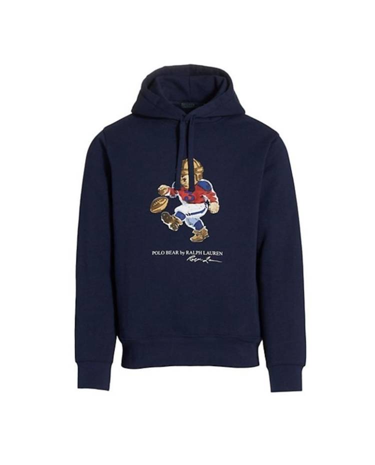 신형 QR 폴로 랄프로렌 풋볼 럭비 베어 후드티 이미지