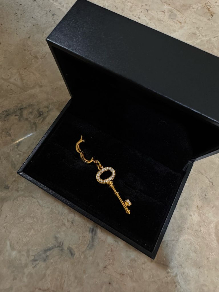 펄리글로우 실버925(14k골드 도금) 크리스탈 열쇠 키 팬던트(새제품)--7