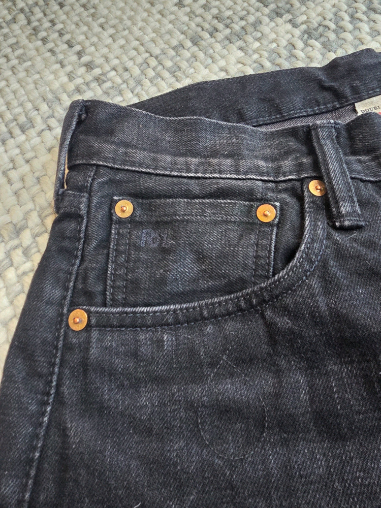 RRL 더블알엘 블랙 셀비지 데님 부츠컷 31x30 새제품--3