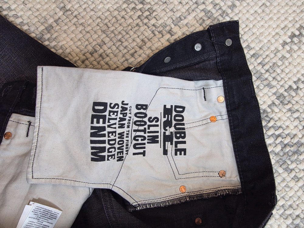 RRL 더블알엘 블랙 셀비지 데님 부츠컷 31x30 새제품--4